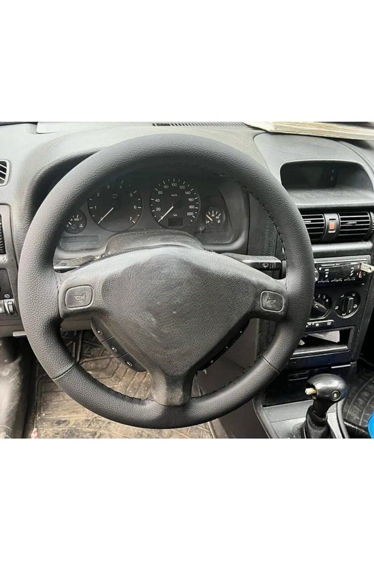 Opel Astra G Üniversal Dikmeli Direksiyon Kılıfı (DÜZ SİYAH DERİ SİYAH IP)açıklamayı Okuynz