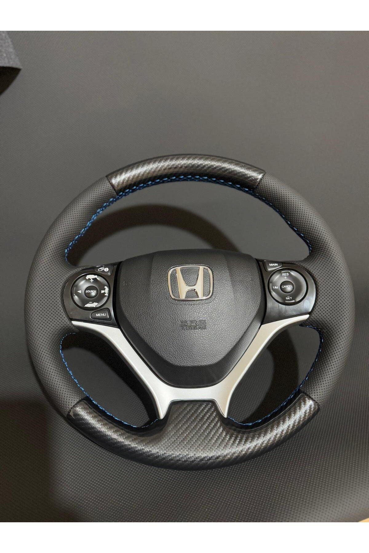 HONDA FB7 ARACA ÖZEL DİKMELİ DİREKSİYON KILIFI NOKTALI MİCROFİBER CARBON MAVİPLİ(AÇIKLAMAYI OKUYUNU