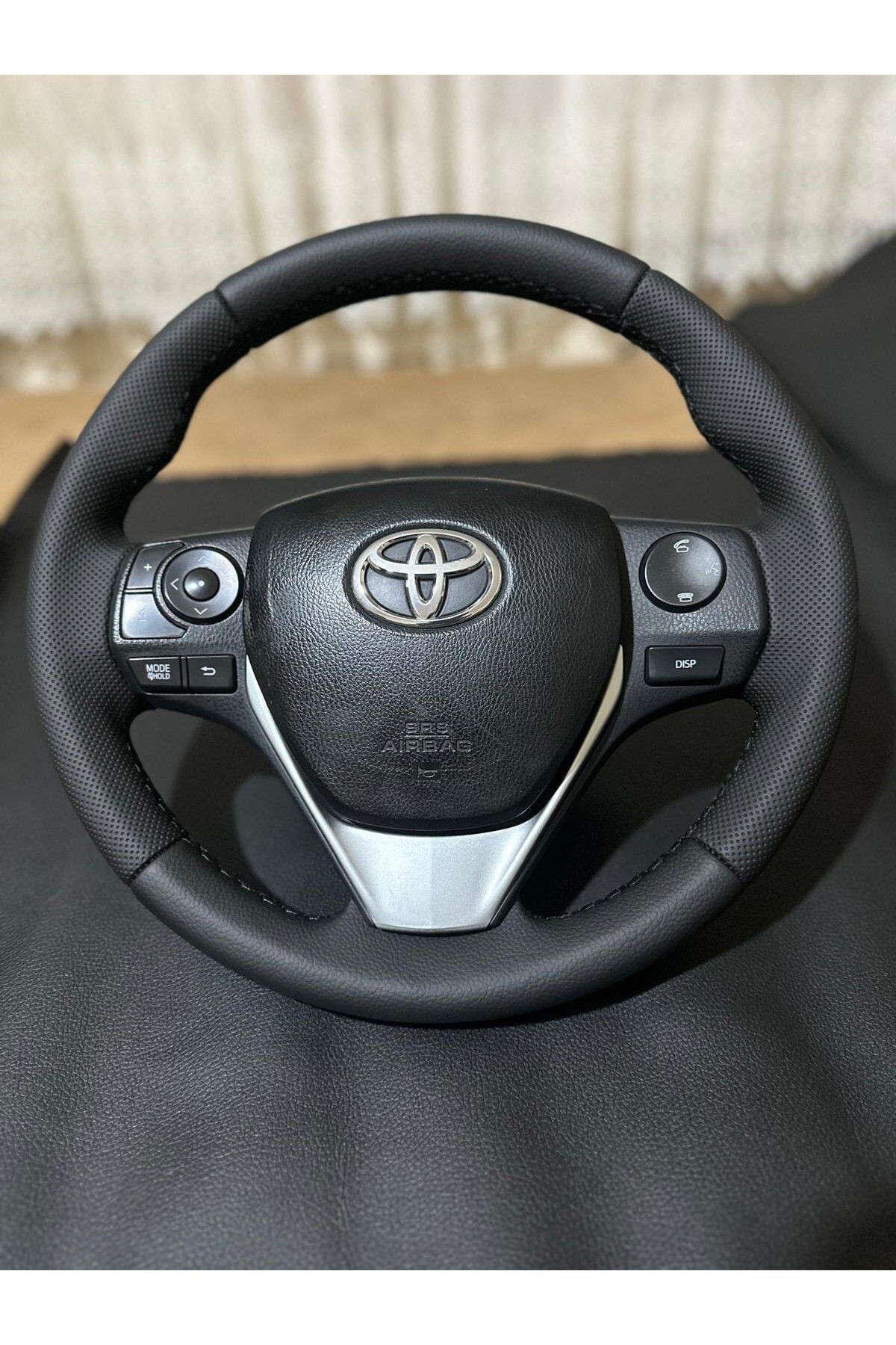 TOYOTA AURİS 2013-2019 ARACA ÖZEL DİKMELİ DİREKSİYON KILIFI(SPOR MODEL SİYAH)