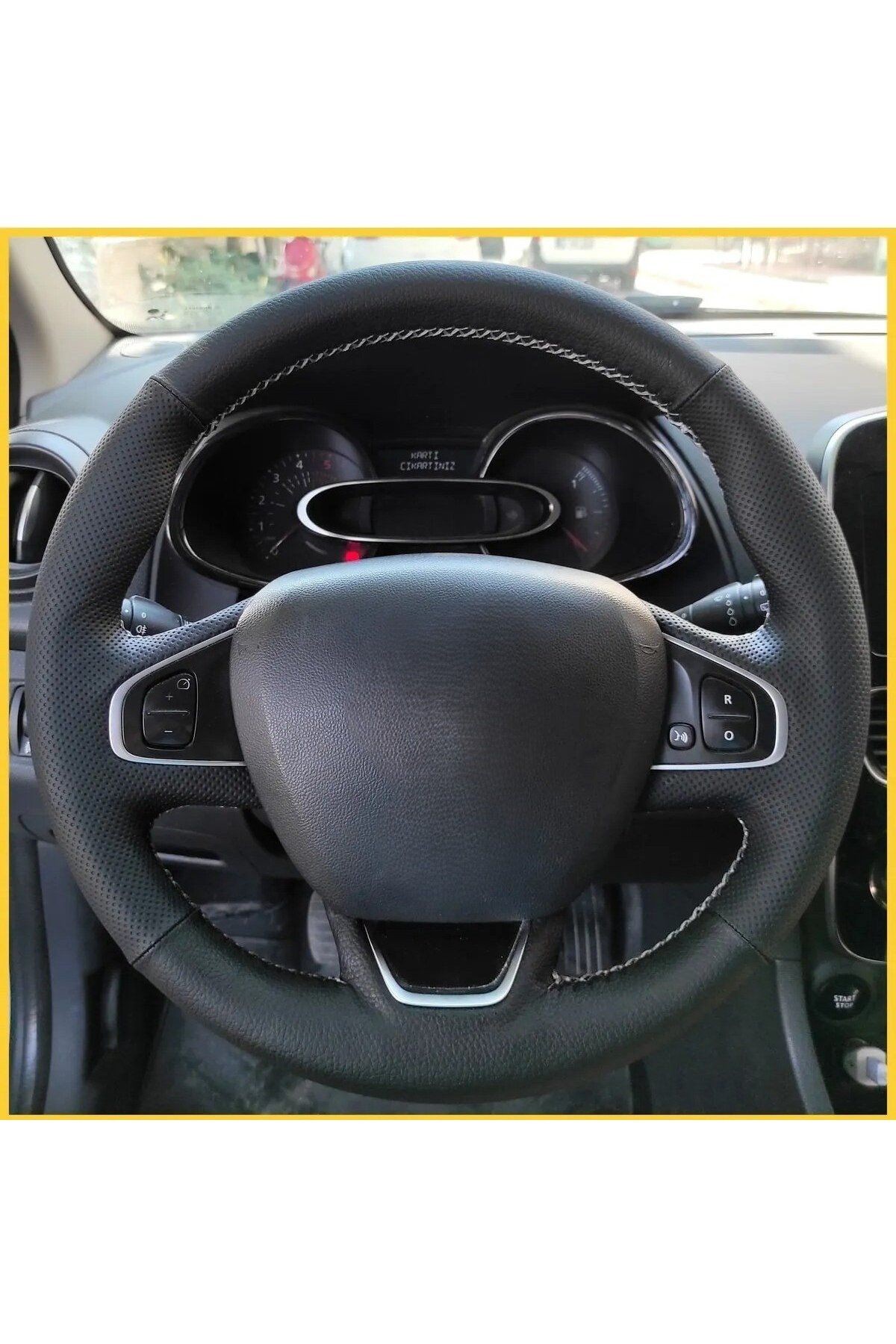 Renault Clio4 Faz 2 Araca Özel Direksiyon Kılıfı (GRİ DİKİŞ) Clio4,5(AÇIKLAMAYI OKUYNZ)