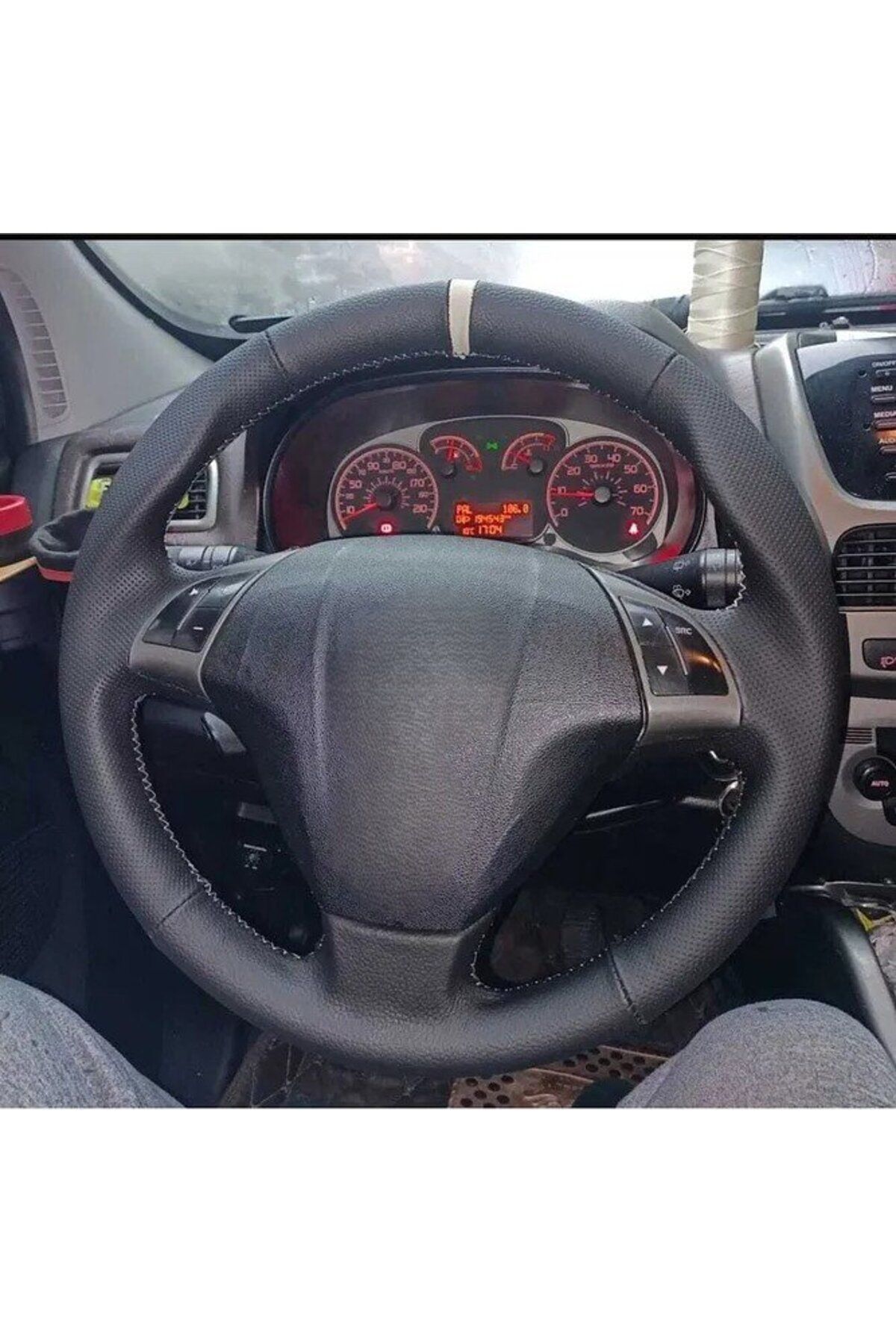 Fiat Linea Araca Özel Direksiyon Kılıfı (noktalı-düz Ithal Deri Bej Yüzüklü)