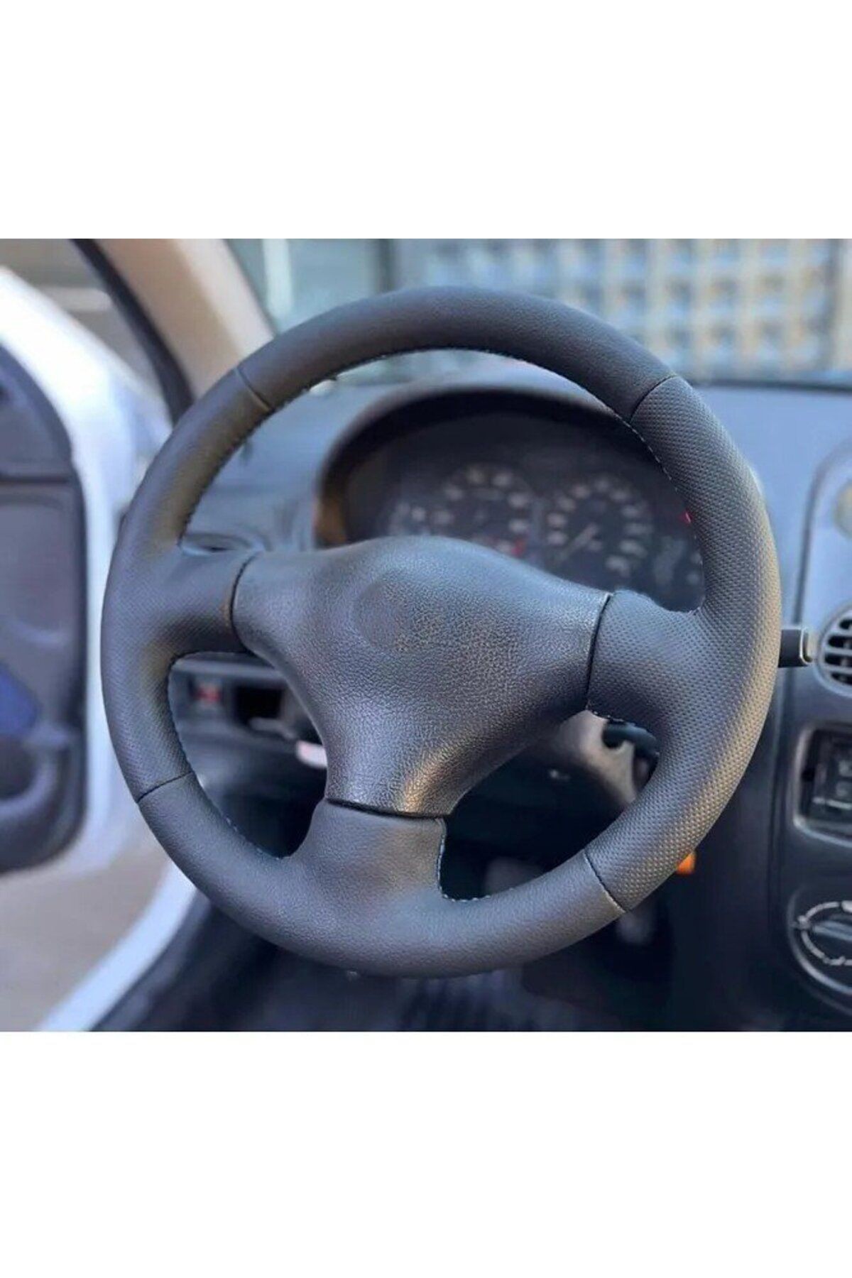 PEUGEOT 206 1999-2003 ARACA ÖZEL SPOR MODEL DİREKSİYON KILIFI MAVİ İPLİ