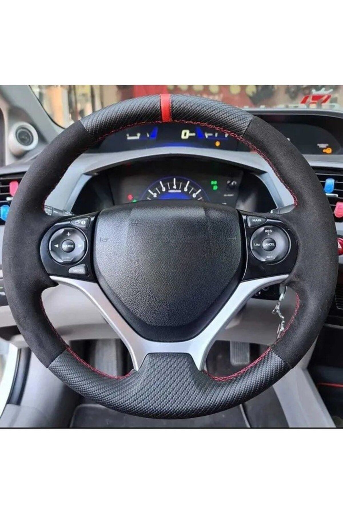 Honda Civic Fb7 Sedan Araca Özel Alcantara Direksiyon Kılıfı( Açıklamayı Mutlaka Okuyunuz)
