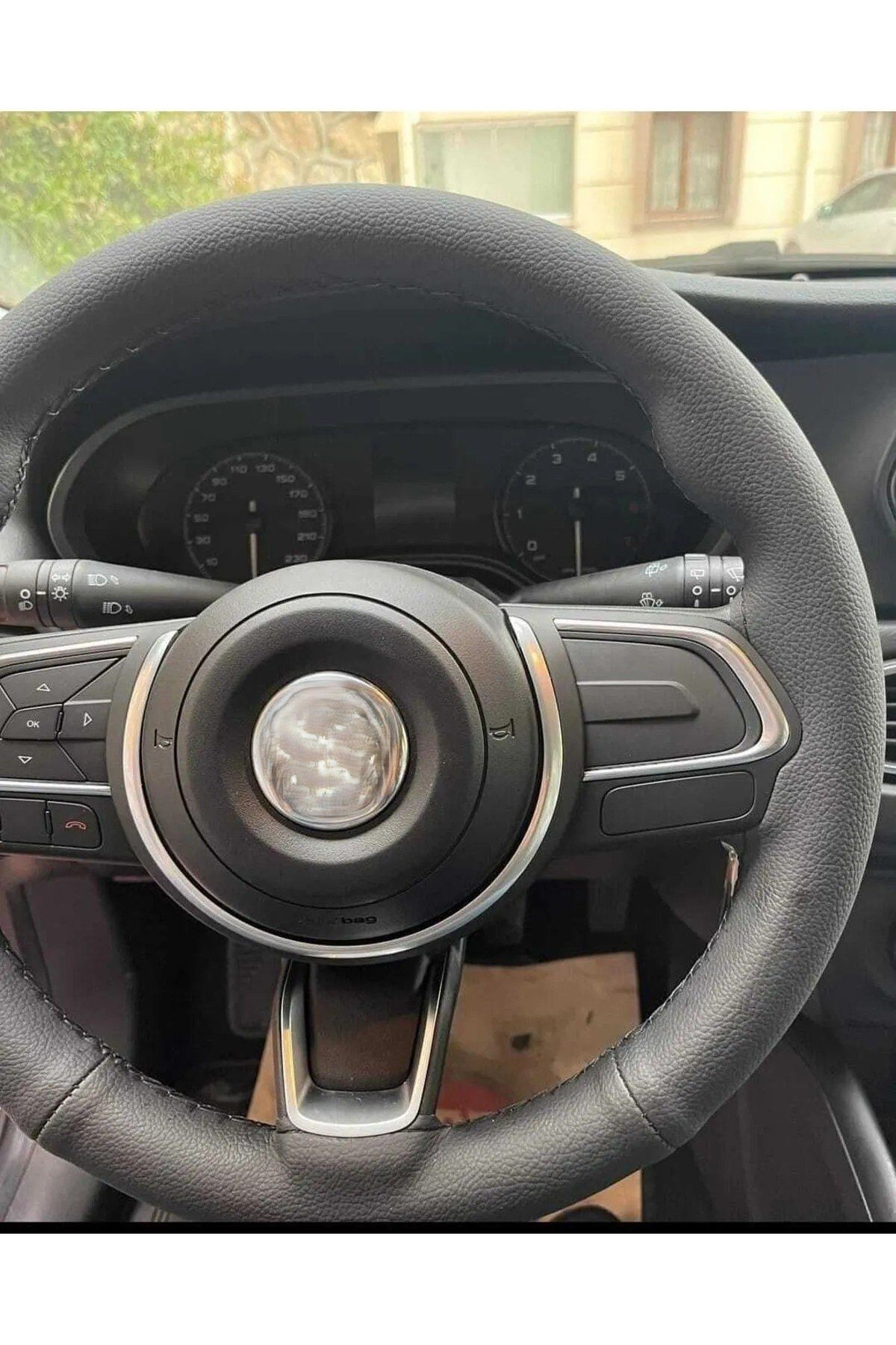 Üniversal Dikmeli Direksiyon Kılıfı Fiat Egea Easy Plastik Direksiyon İçin Uyumlu