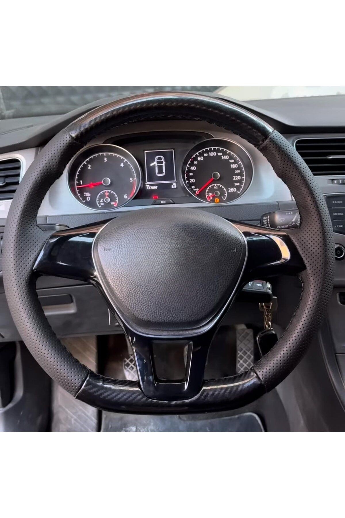 VOLKSWAGEN GOLF 7 PASSAT B8 ARACA ÖZEL DİKMELİ DİREKSİYON KILIFI (AÇIKLAMAYI OKUYNZ)