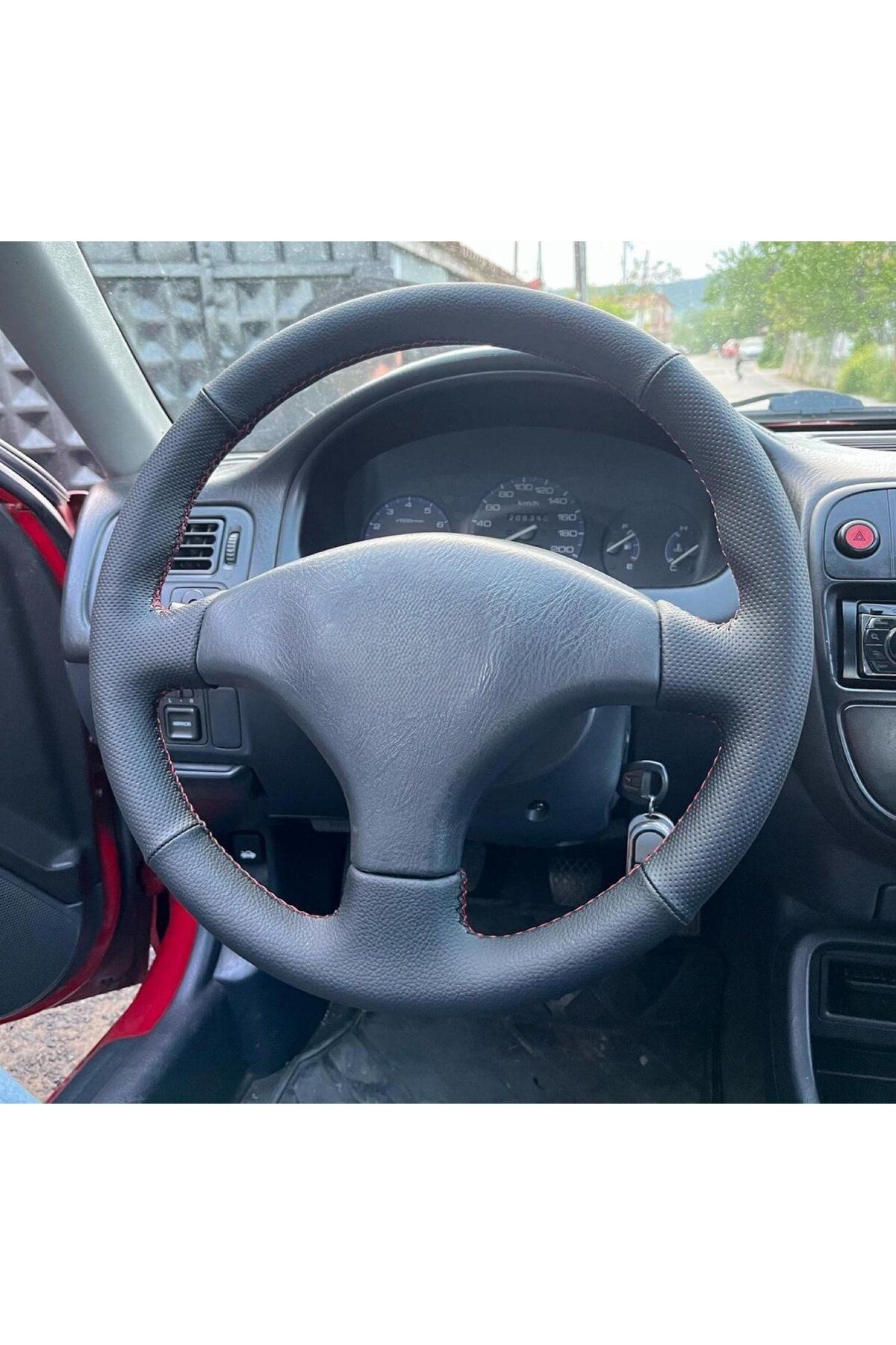 Honda Civic 1997-2002 Ies Kırmızı Ipli Araca Özel Direksiyon Kılıfı(AÇIKLAMAYI OKUYNZ)