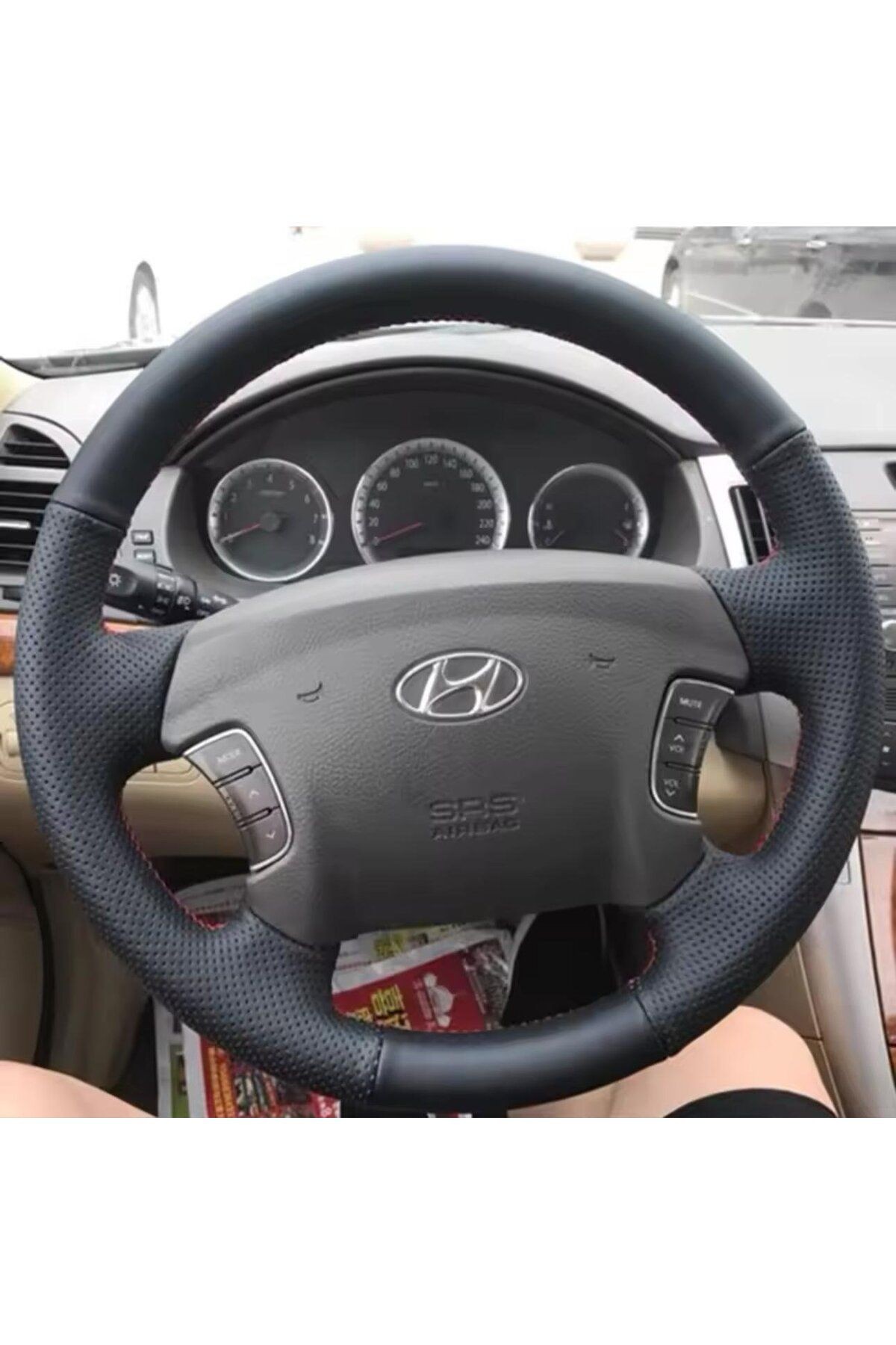 HYUNDAİ SONATA ARACA ÖZEL DİKMELİ DİREKSİYON KILIFI (AÇIKLAMAYI OKUYUNUZ)