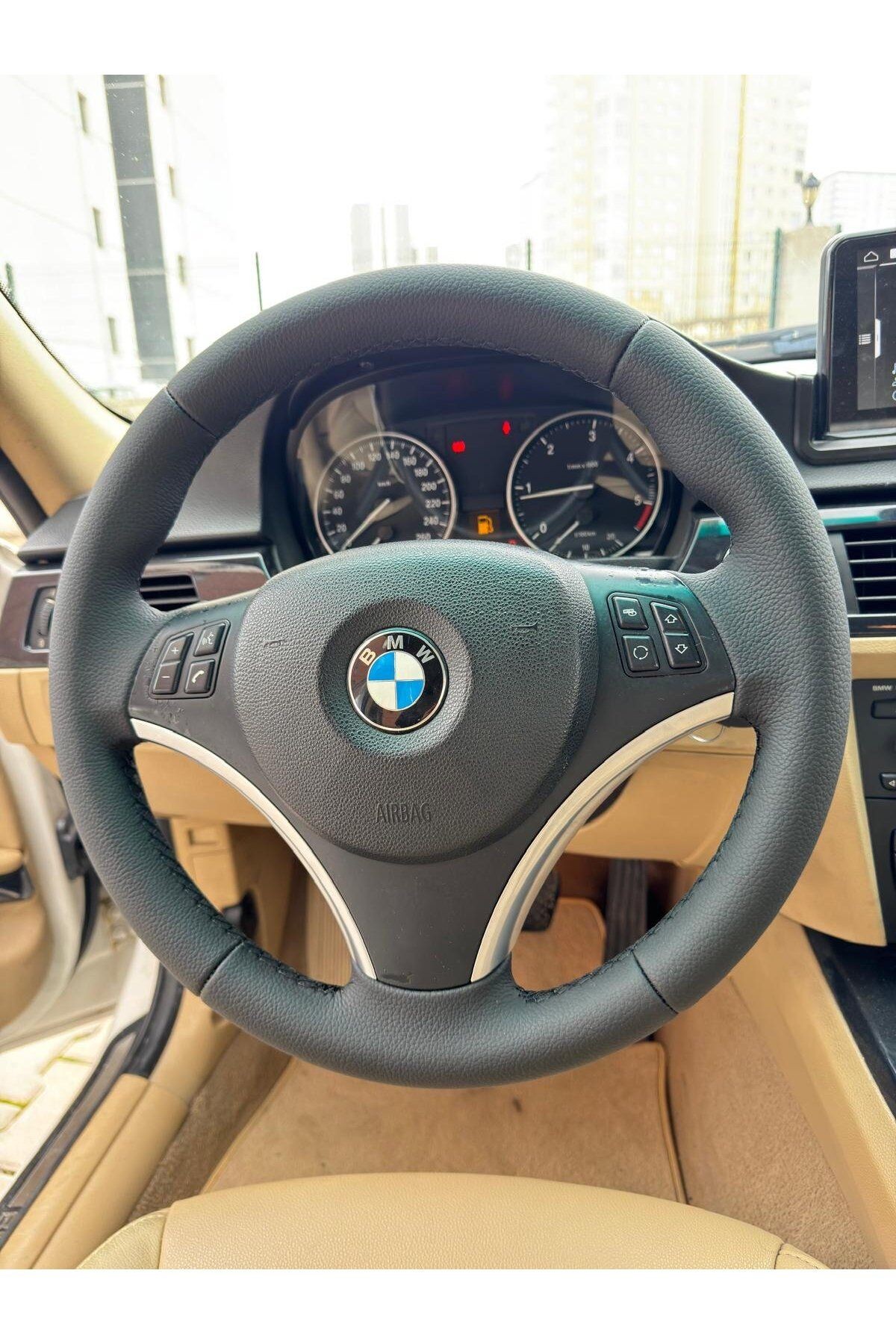 BMW E90 ARACA ÖZEL DİKMELİ DİREKSİYON KILIFI (AÇIKLAMAYI OKUYUNUZ LÜTF)