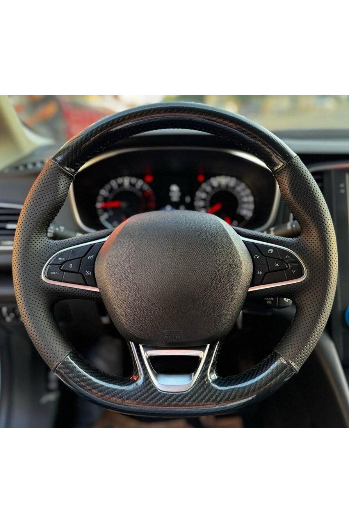RENAULT MEGANE4 ARACA ÖZEL DİKMELİ DİREKSİYON KILIFI MİCROFİBERCARBON (AÇIKLAMAYI OKUYNZ)