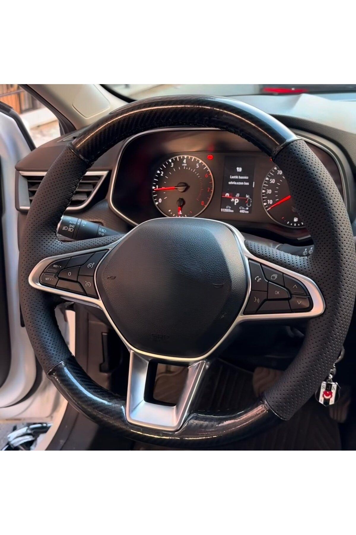 RENAULT CLİO 5 ARACA ÖZEL DİKMELİ DİREKSİYON KILIFI (AÇIKLAMAYI OKUYUNUZ)