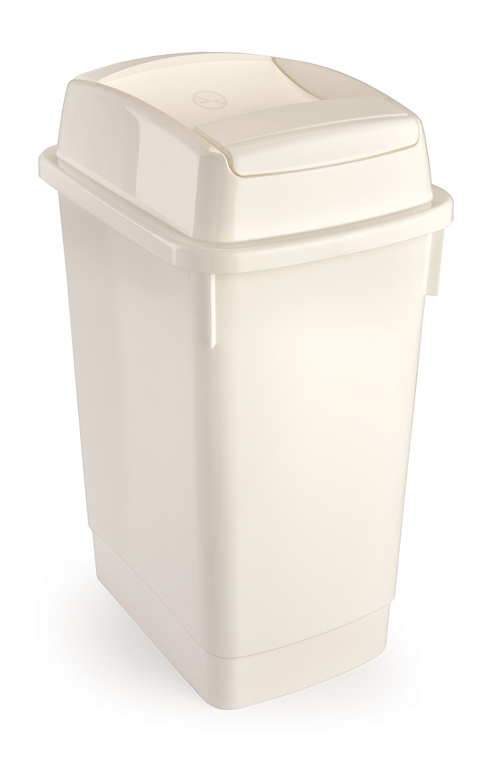 Modular Trash Bin with Push-Through Lid 27 Liter Waste Container - WHİTE