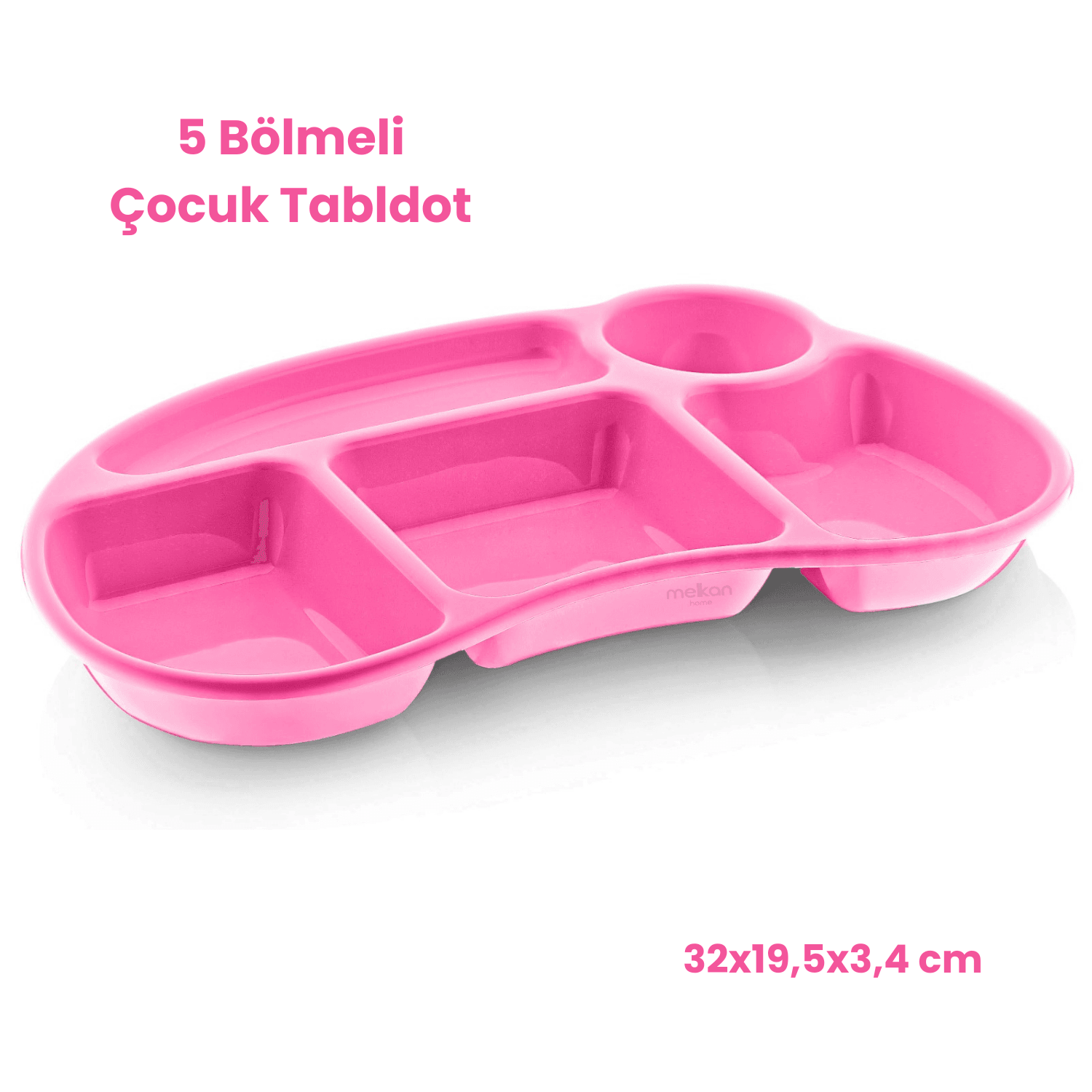 Bölmeli Çocuk Yemek Tabldot - Anaokulu & Kreş İçin Kahvaltı ve Yemek Tabağı Tabildot - MİLENYUM PEMBE