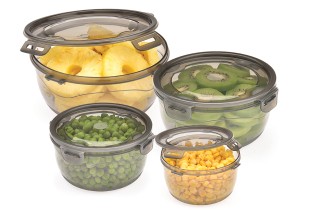 Lockable Lid Storage Container Set, 4-Piece Round Storage Container Set