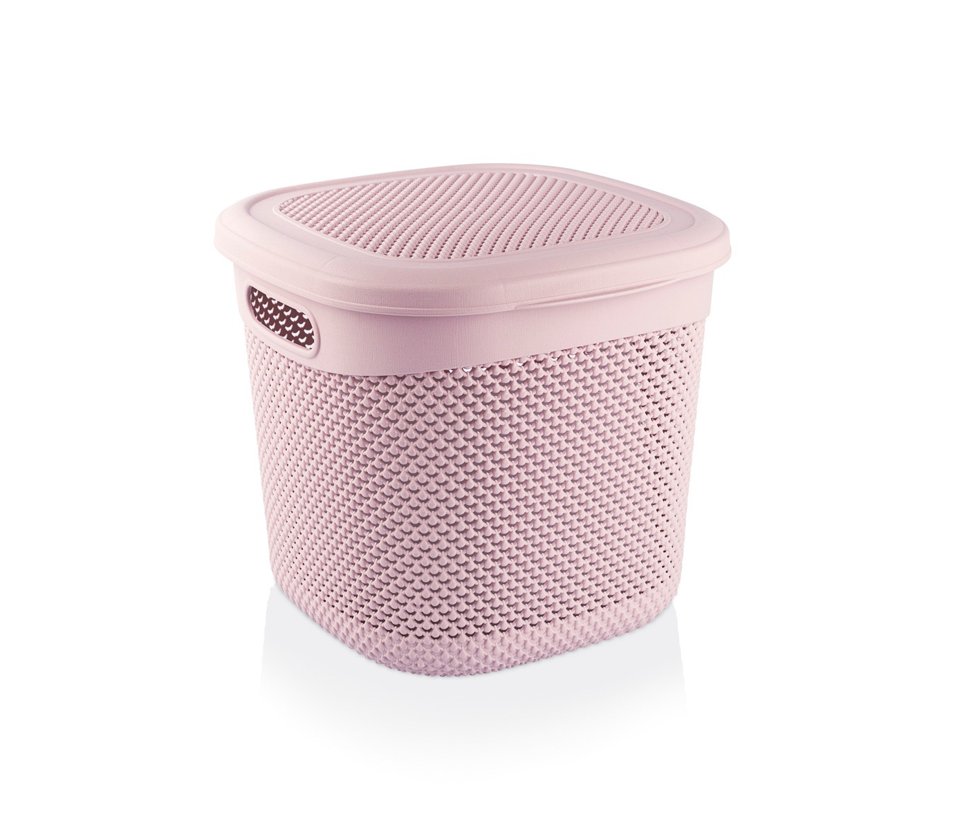 Covered Basket 15 Liter Droplet Pattern Basket - POWDER