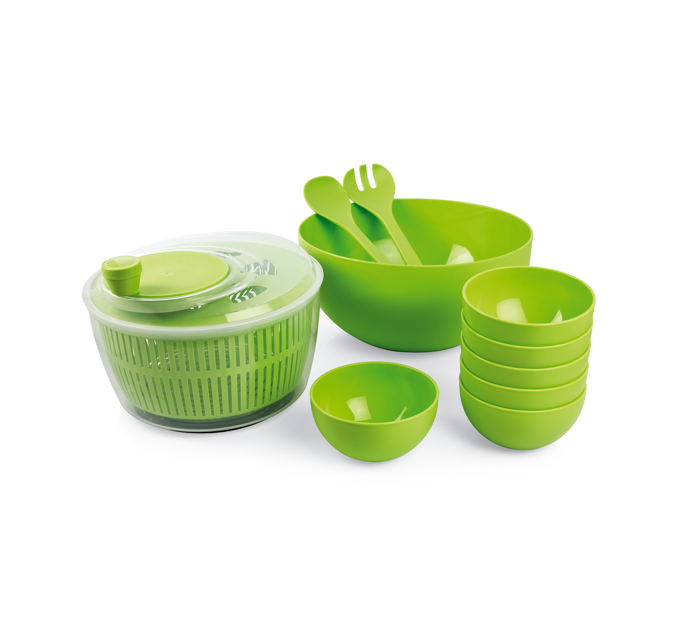 Salad Spinner Salad Serving Set Salad Spinner and Bowl Set - MİLLENİUM GREEN