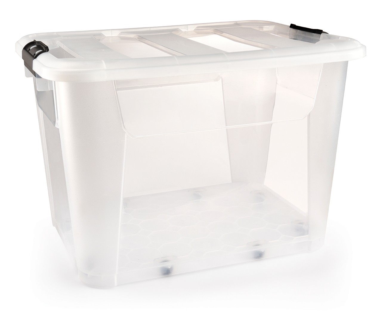 Storage Box Large Lockable Case Multi-Purpose Wheeled Transparent Box 60 Liter Wide Volume Organizer