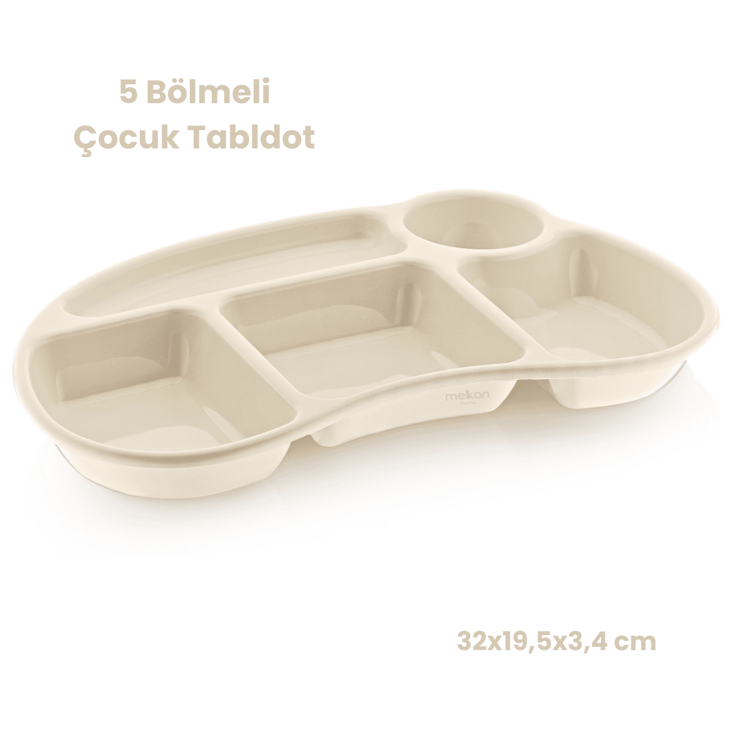 Bölmeli Çocuk Yemek Tabldot - Anaokulu & Kreş İçin Kahvaltı ve Yemek Tabağı Tabildot - KREM