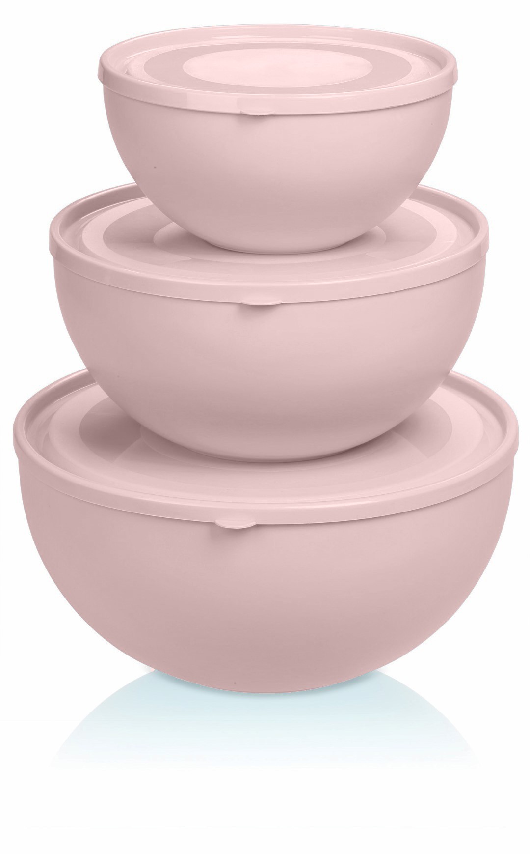 Covered Bowl Set, 3-Piece Round Bowls, Storage Containers, Covered Bowls - POWDER