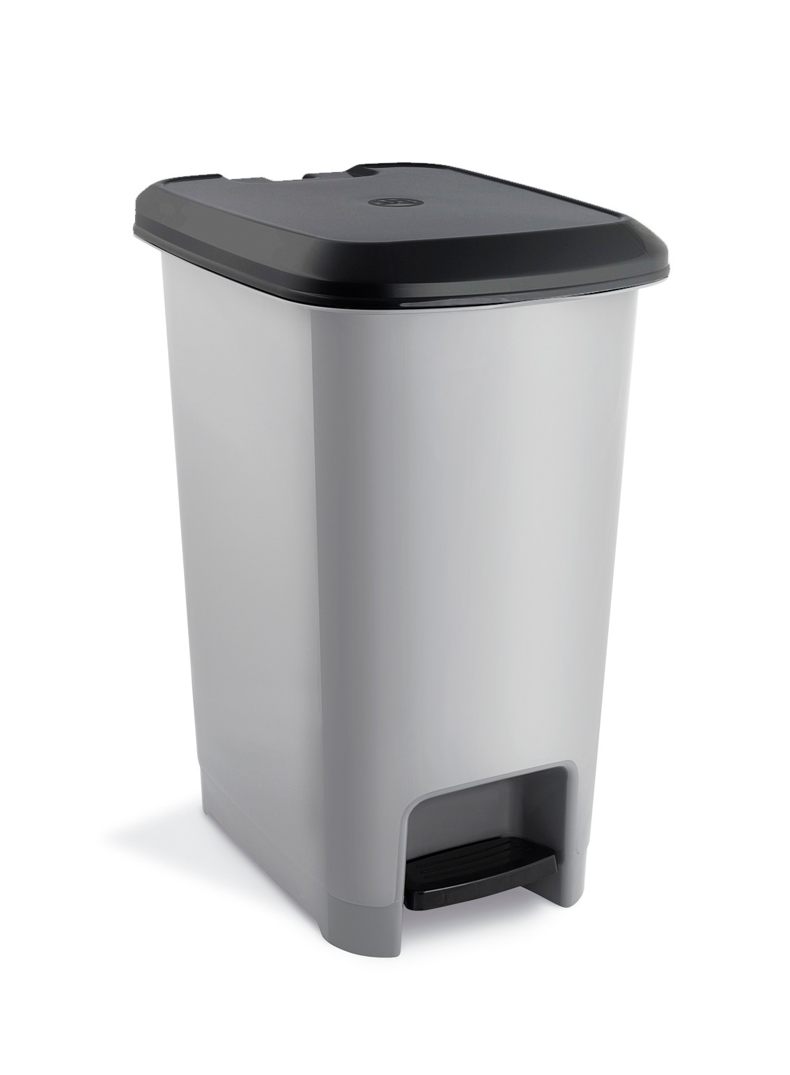 15 Liter Slim Pedal Trash Can with Trash Bag Holder Attachment (32x23x40 cm) - METALLIC GRAY