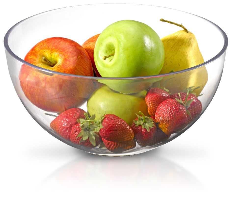 Fruit Bowl, Crystal Bowl 4 Liters, Transparent Bowl