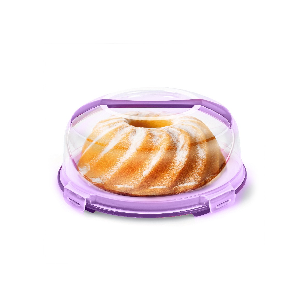 Cake Box, Pastry Box, Lockable Lid Cake Box 7 Liters - PURPLE