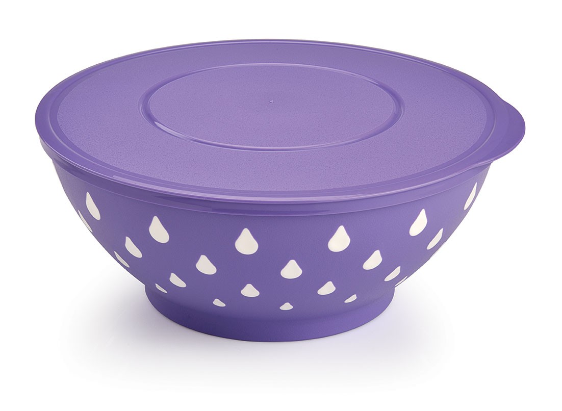 Drop Patterned Lid Bowl 3 Liters - PURPLE