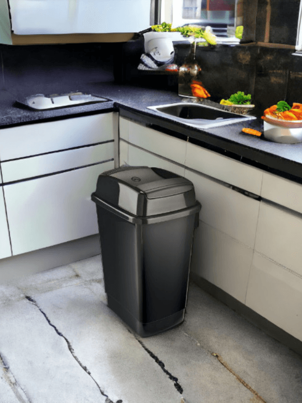 Modular Trash Bin with Push-Through Lid 27 Liter Waste Container