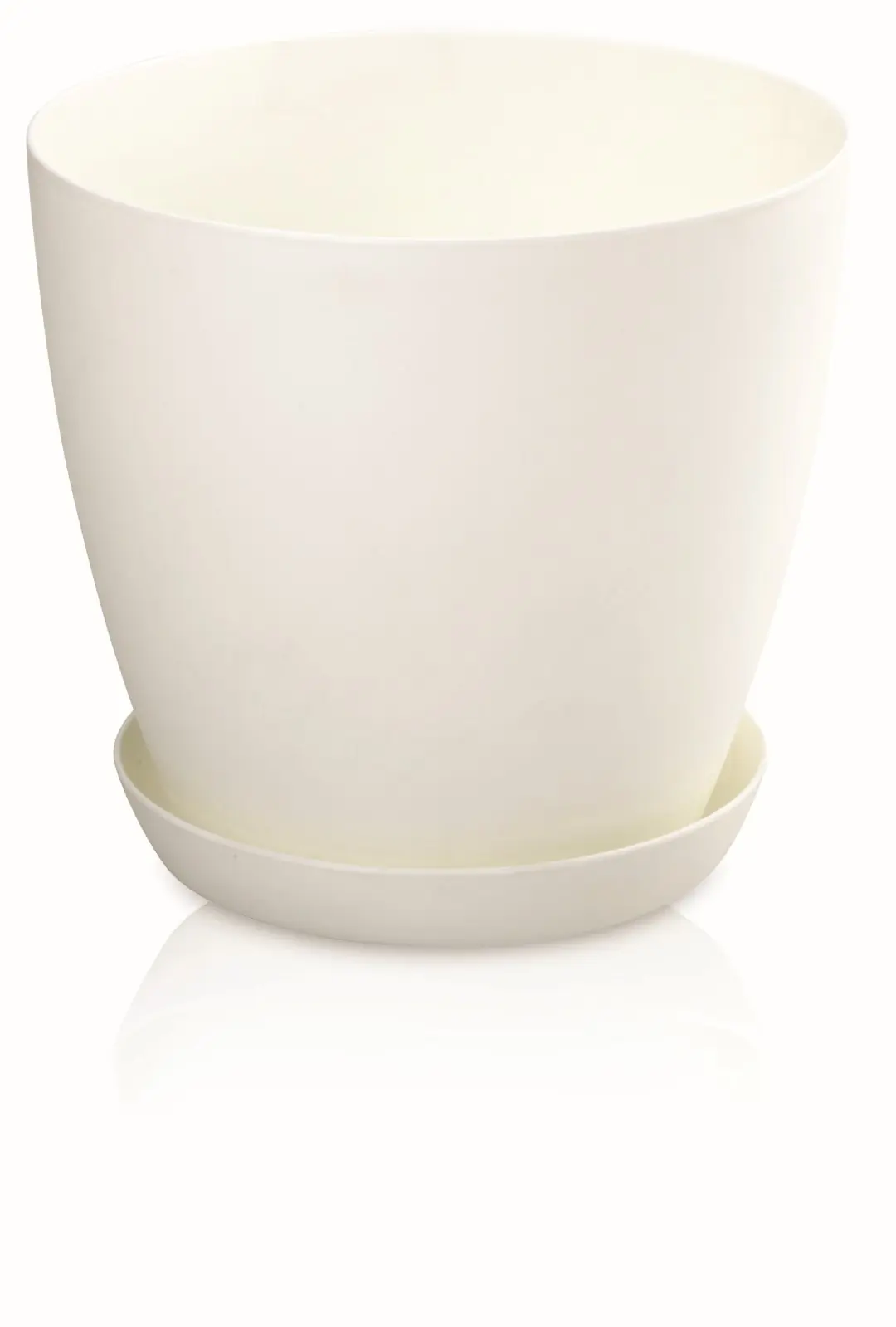 BEGONYA FRESH ROUND POTTO con piatto incluso 15,5 x 15,5 x 14,2 cm in bianco