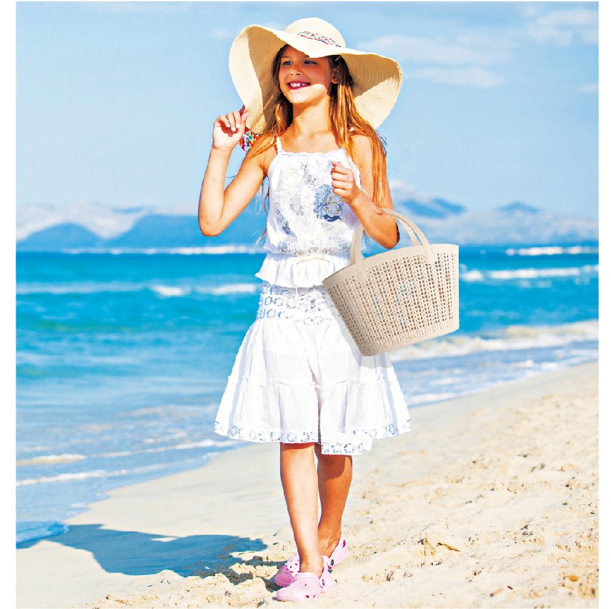 Knitted Pattern Handbag Beach Bag Children's Bag Children's Beach Bag Tote Bag 5.2 Liters