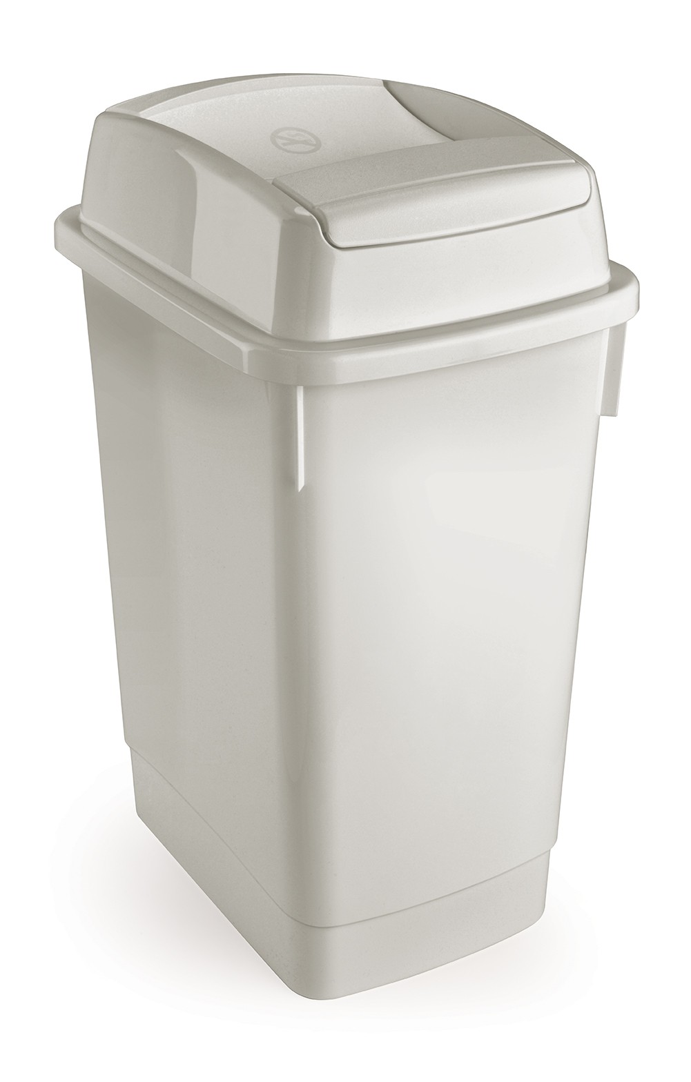 Modular Trash Bin with Push-Through Lid 27 Liter Waste Container - METALLIC GRAY