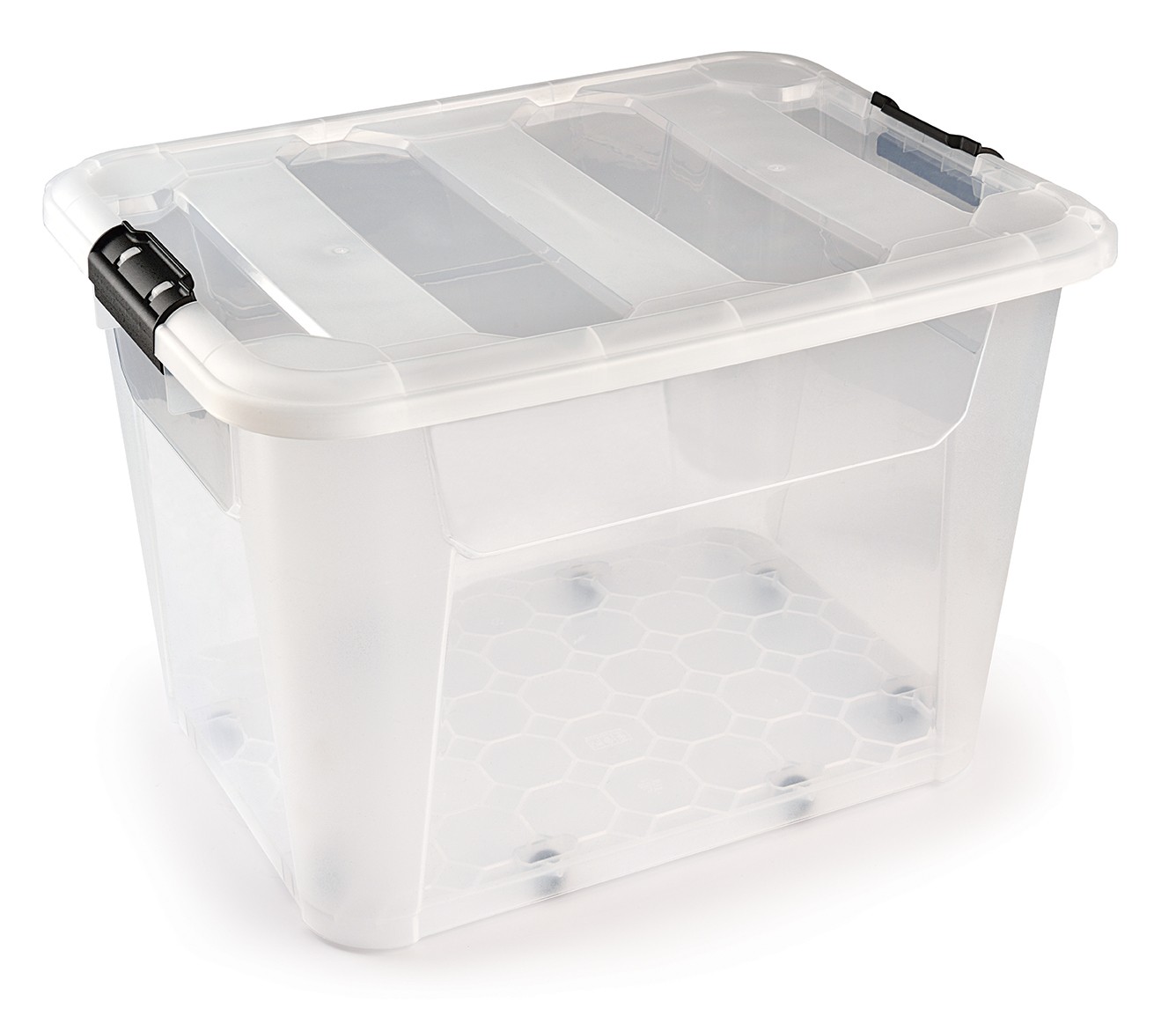 Storage Box Large Lockable Case Multi-Purpose Wheeled Transparent Box 60 Liter Wide Volume Organizer