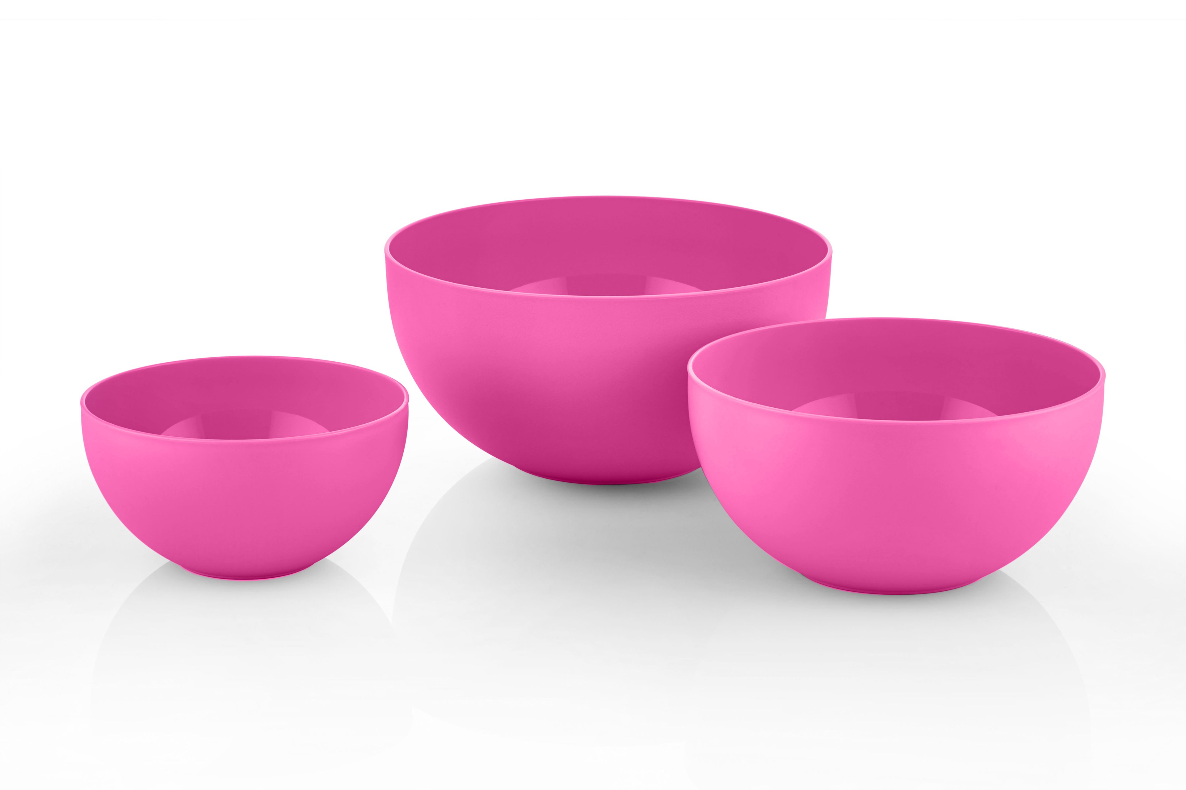 Round Bowl Set of 3, Round Multi-Purpose Bowls - MİLLENİUM PİNK