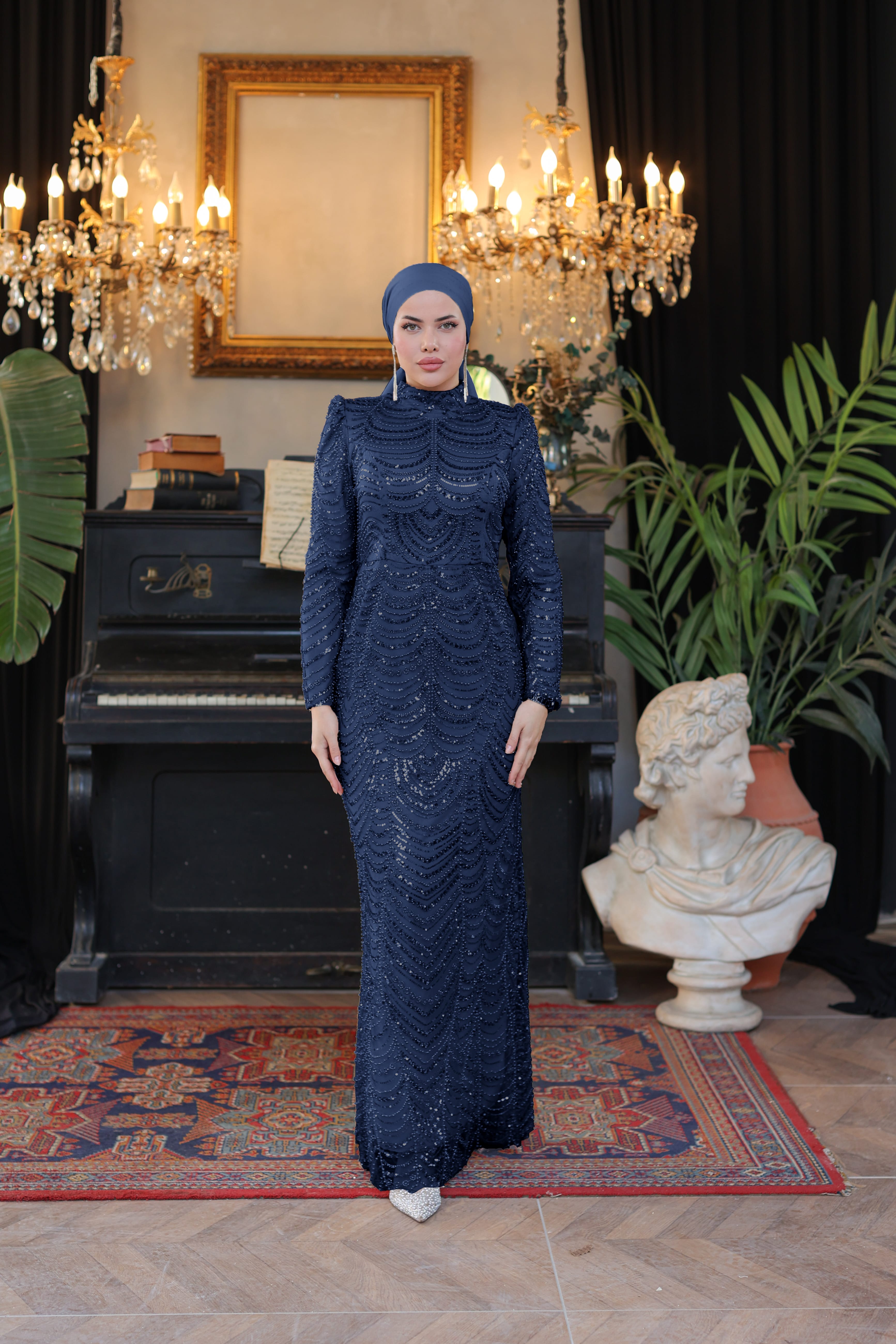 Beaded Embroidered Evening Dress 8394