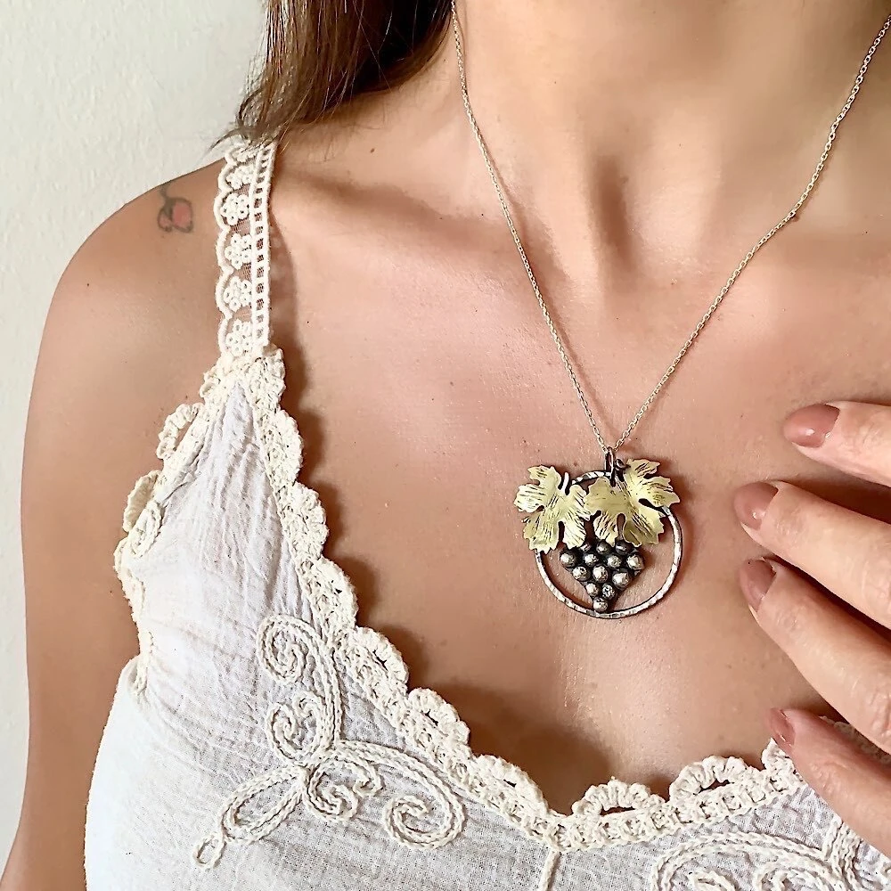 Asma Kolye - Gümüş Üzüm Salkımlı