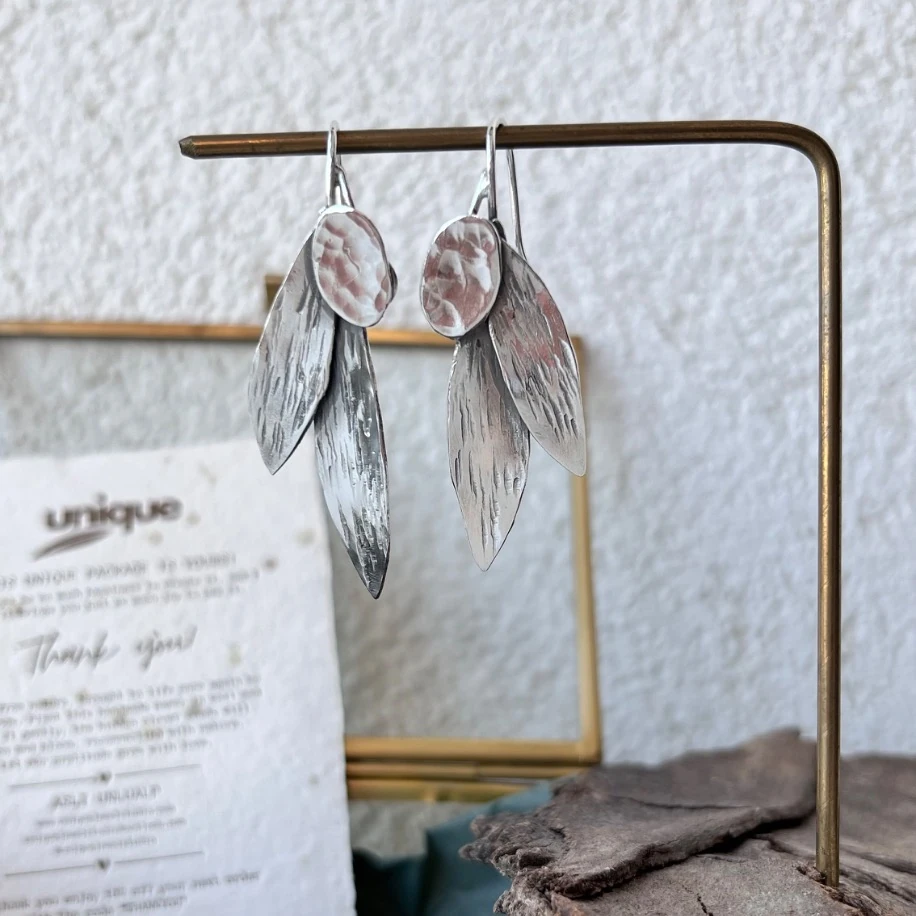 Zeytin Dalı Küpe / Gümüş