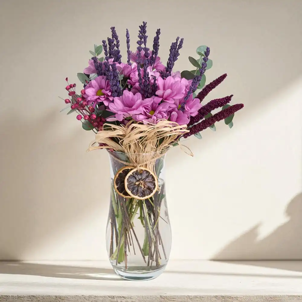 Cam Vazoda Pembe Papatya