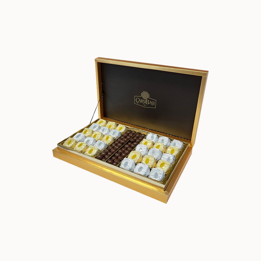 Yaldızlı Çiçek Baton Çikolata & Fındık Draje 570 gr