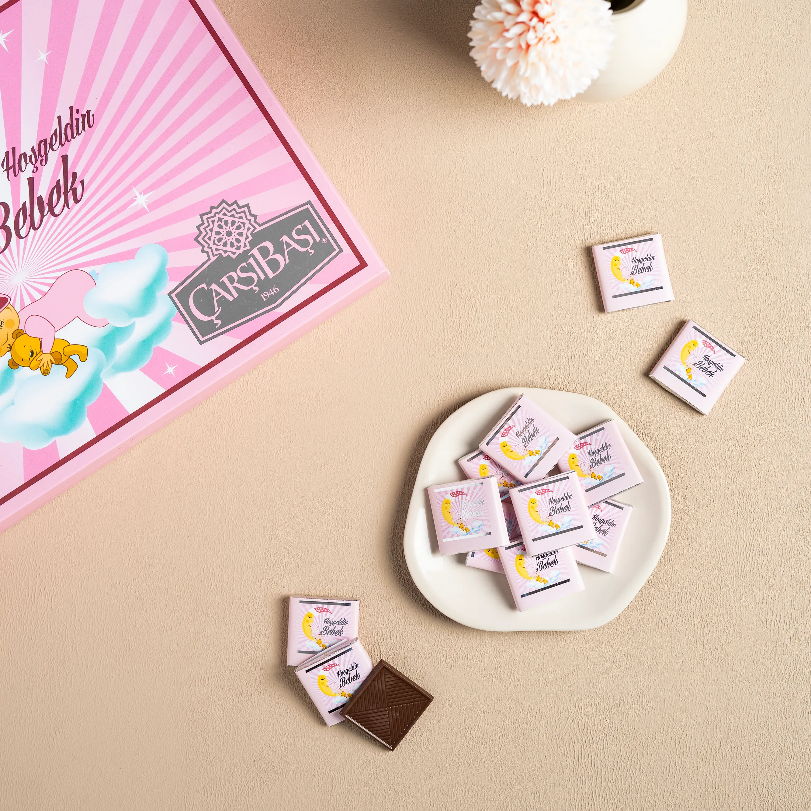 Bebek Hediyelik Madlen Çikolata Pembe