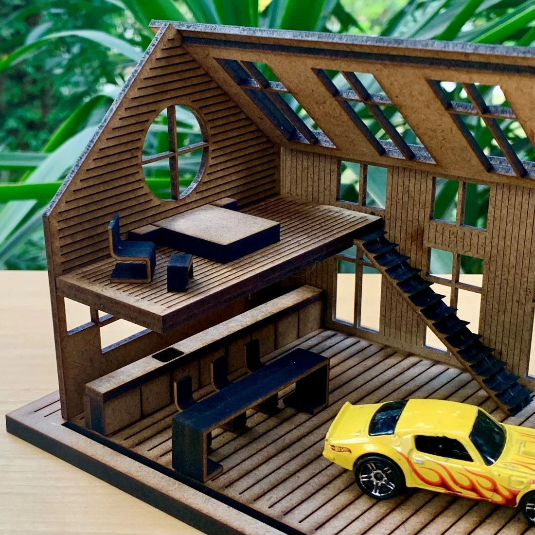 Diecast Araba Garajı Diorama 1:64 - Minyatür Loft Garaj Araba Sergileme Kiti