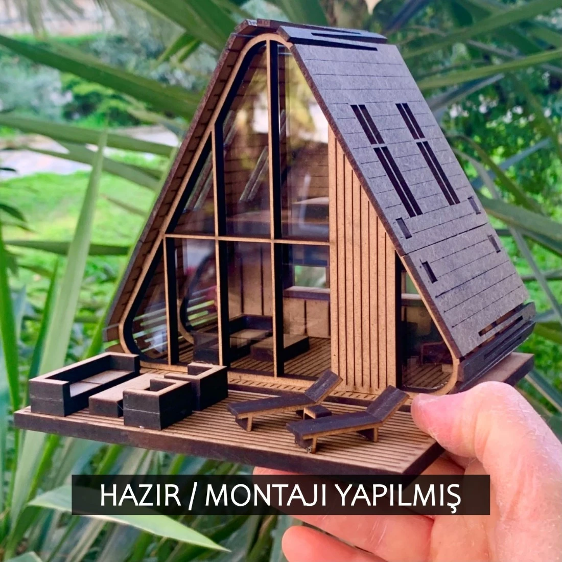 1-48 BUNGALOV AHŞAP MAKET EV – HAZIR MAKET EV SERİSİ