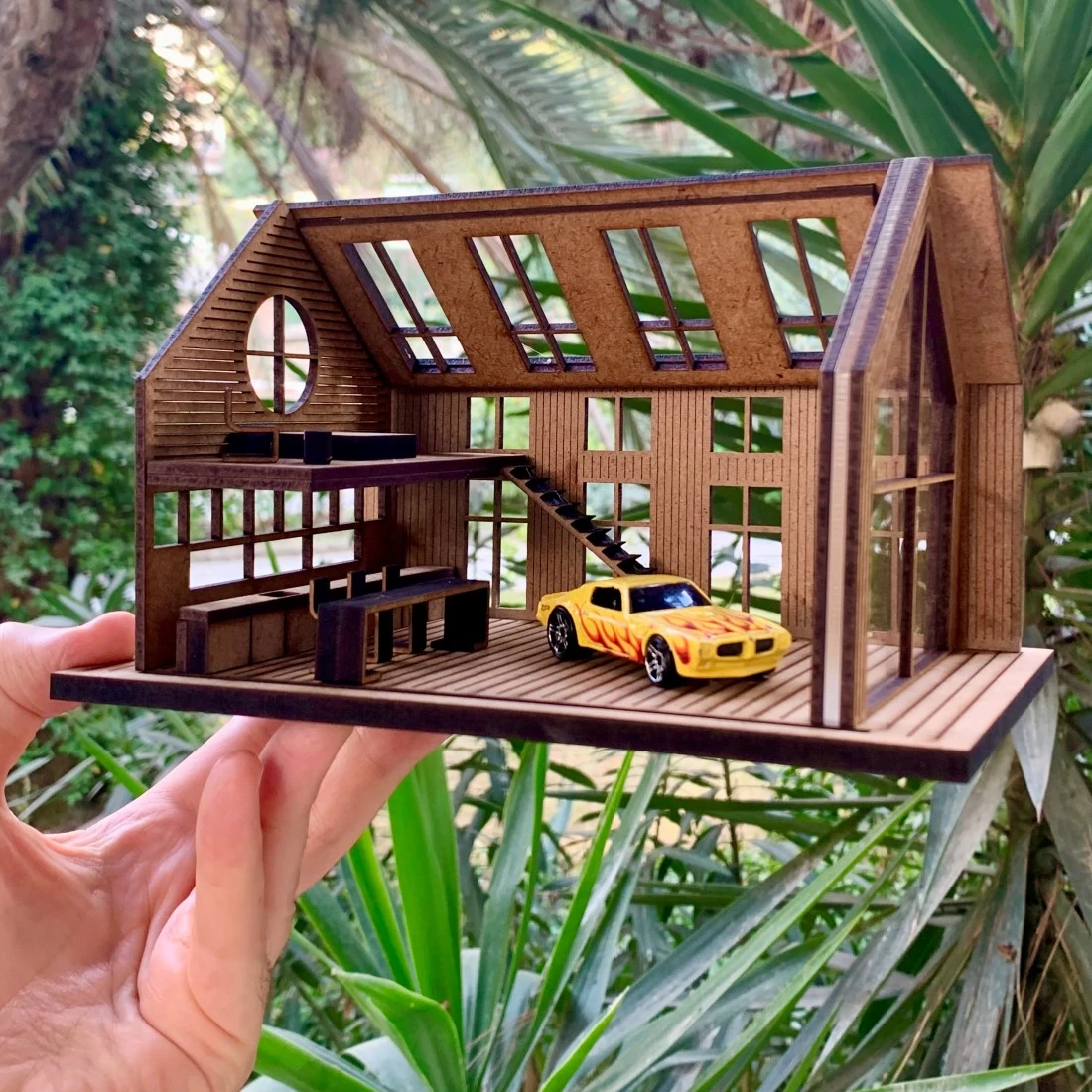 Diecast Araba Garajı Diorama 1:64 - Minyatür Loft Garaj Araba Sergileme Kiti