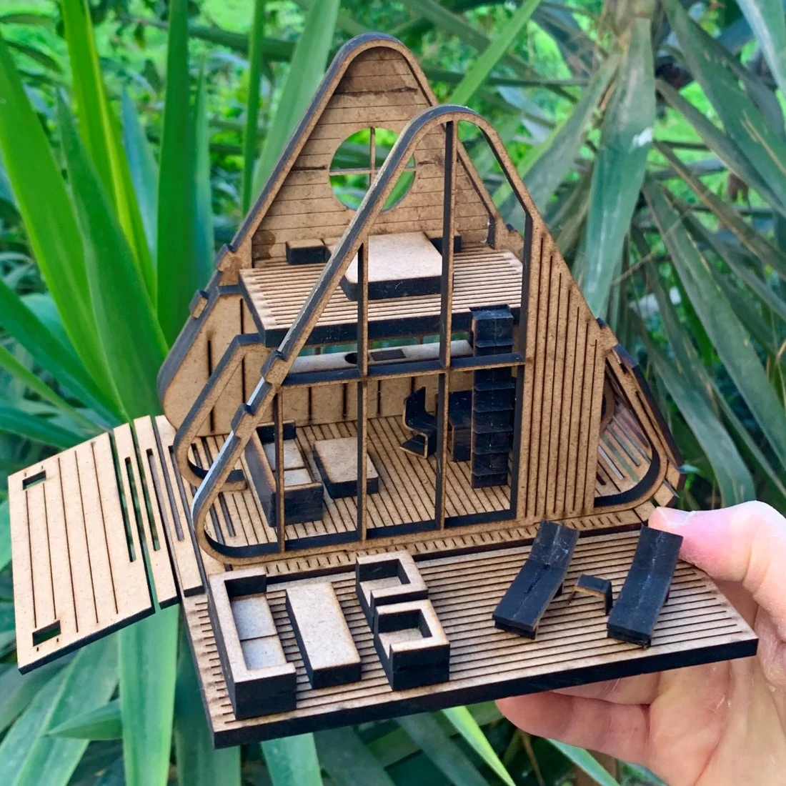 1-48 BUNGALOV AHŞAP MAKET EV – HAZIR MAKET EV SERİSİ