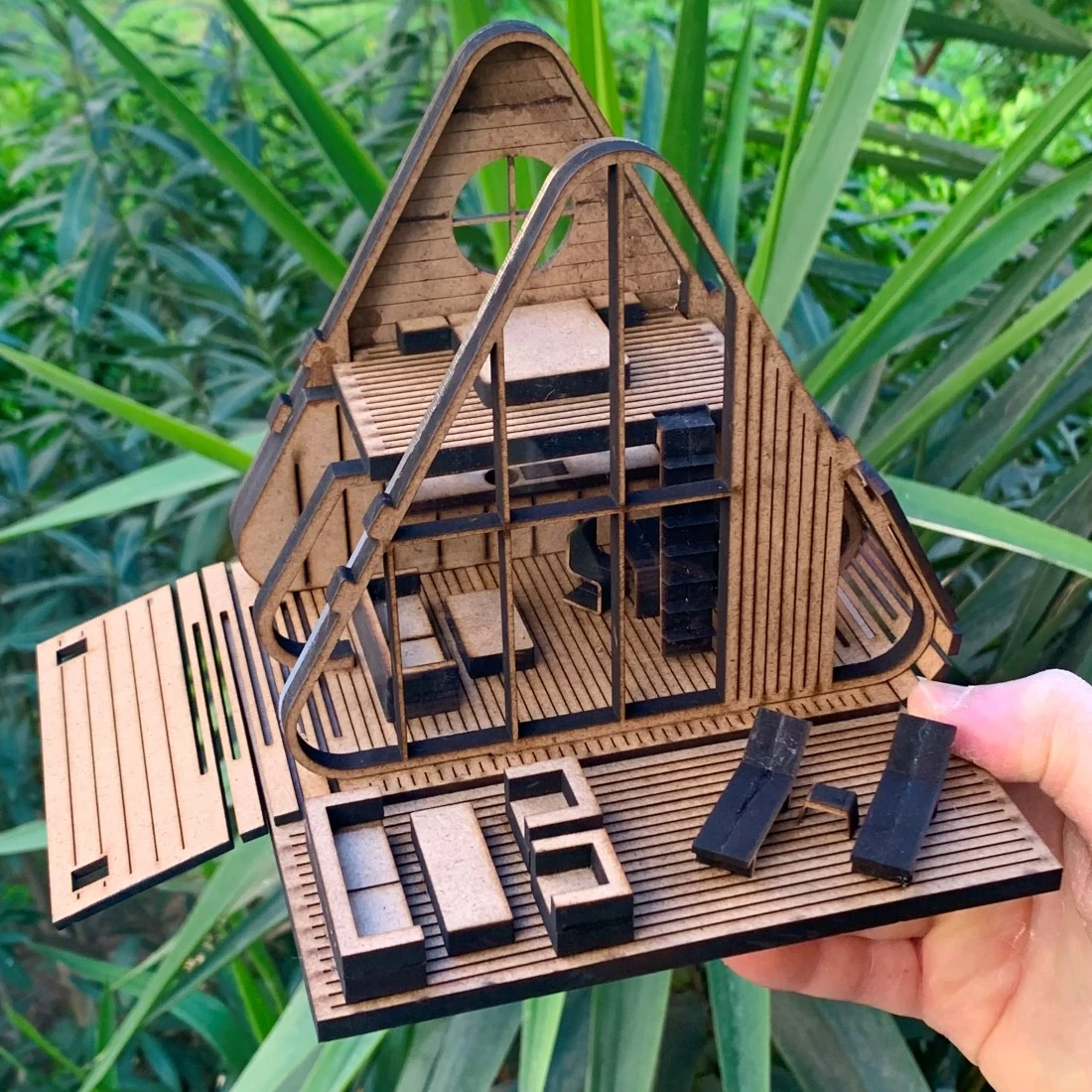 1-48 BUNGALOV AHŞAP MAKET EV – HAZIR MAKET EV SERİSİ