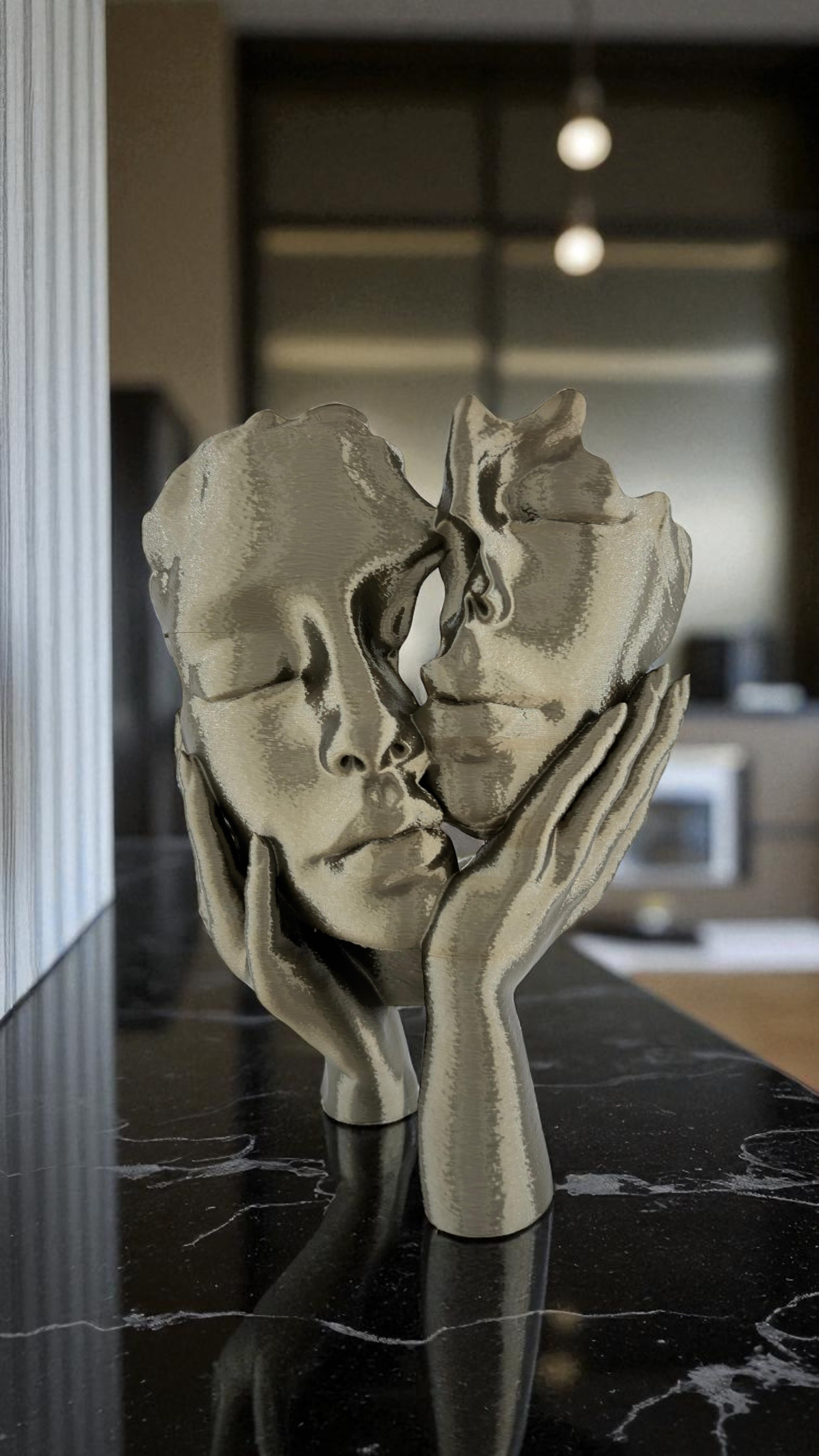 3D Aşık Yüzler Dekoratif Heykel 