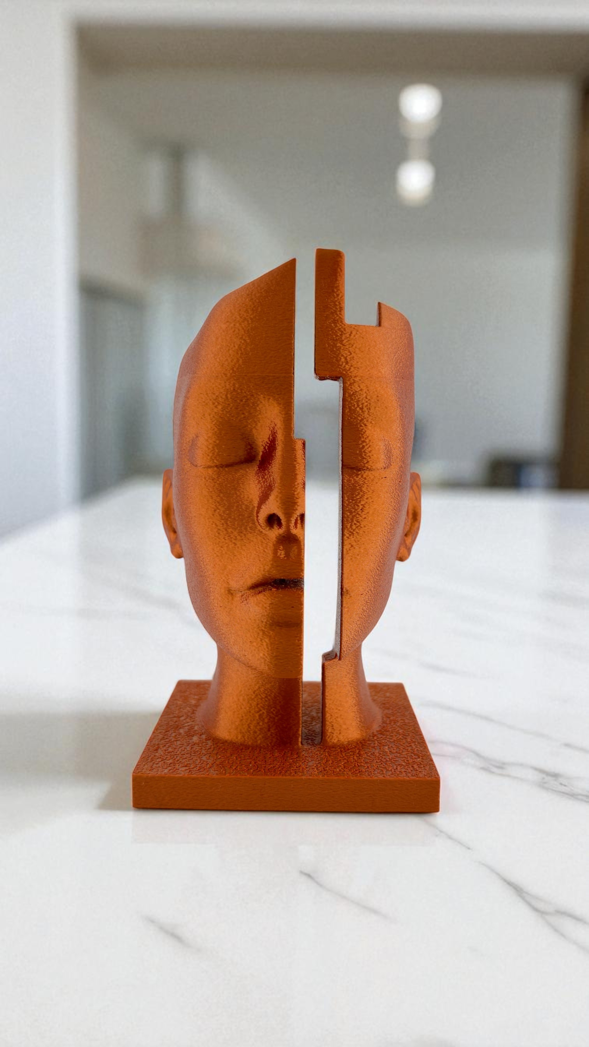 3D Parçalı Yüz Dekoratif Heykel 