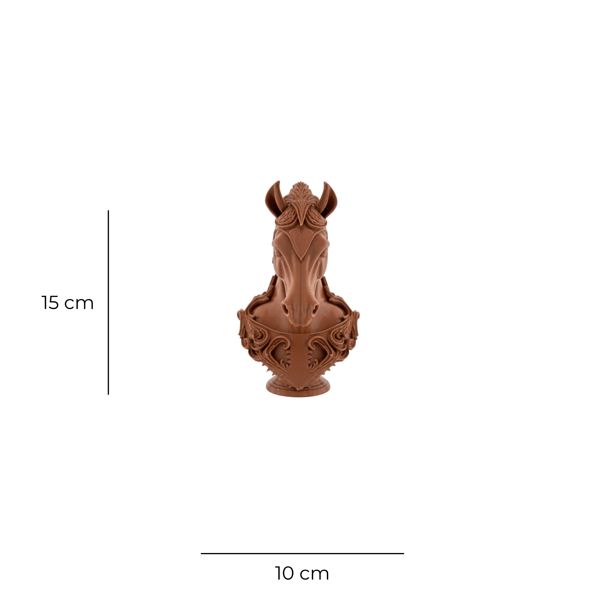 3D At Başlı Dekoratif Büst