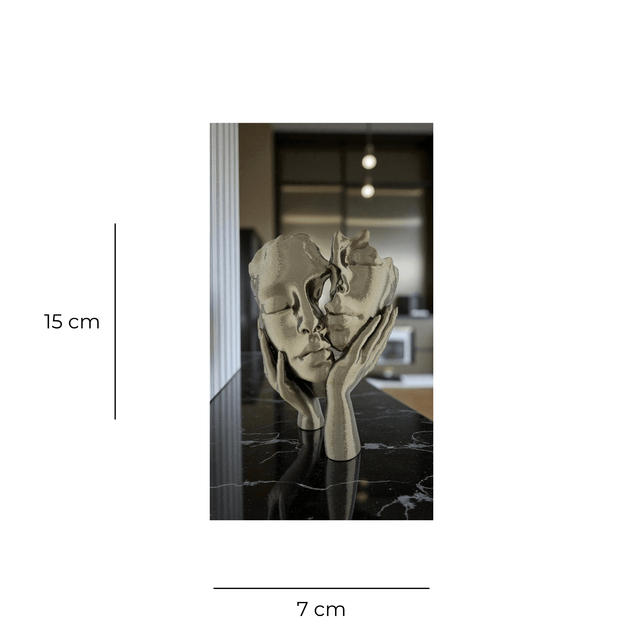 3D Aşık Yüzler Dekoratif Heykel 