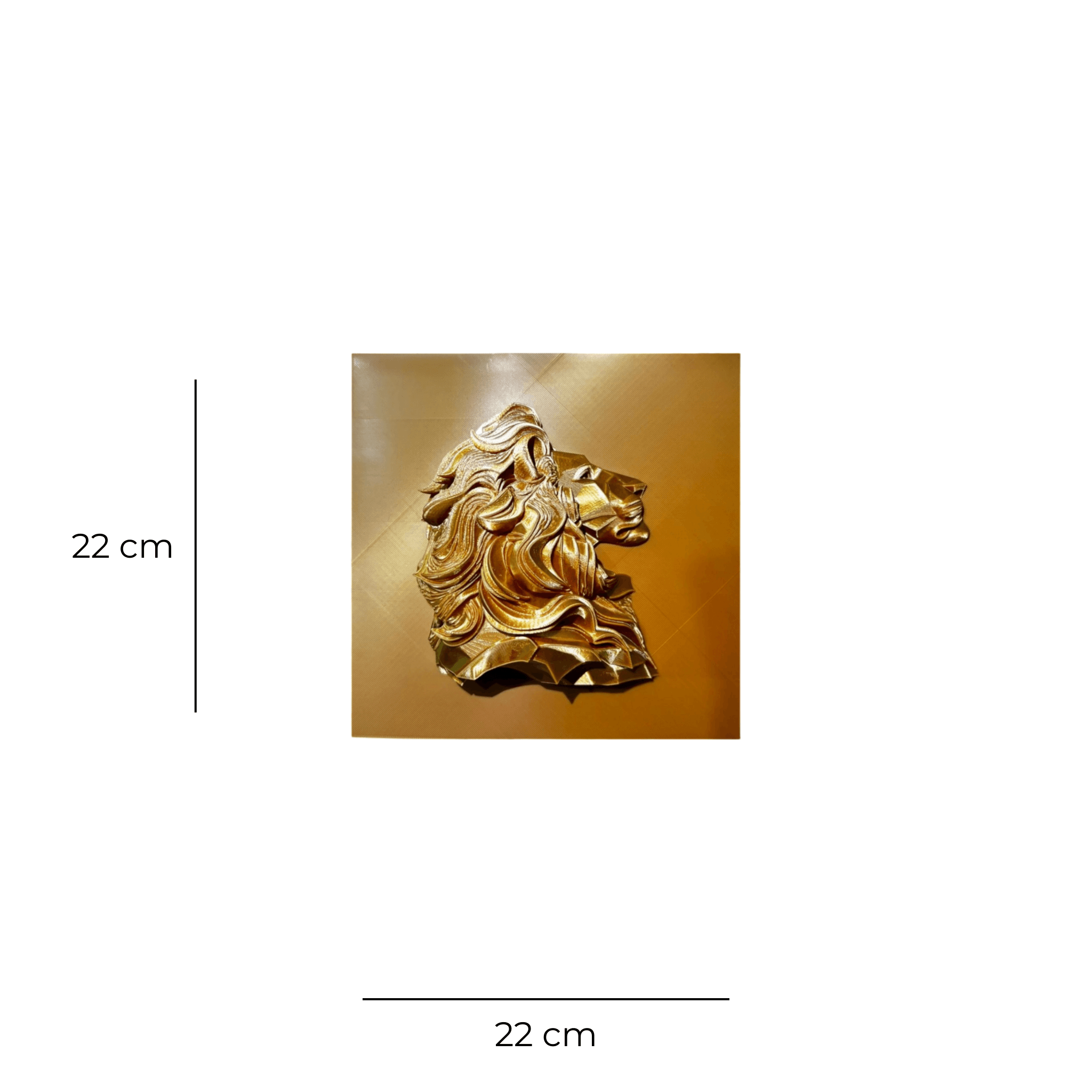 3D Aslan Kral Duvar Tablosu – Altın Sarısı