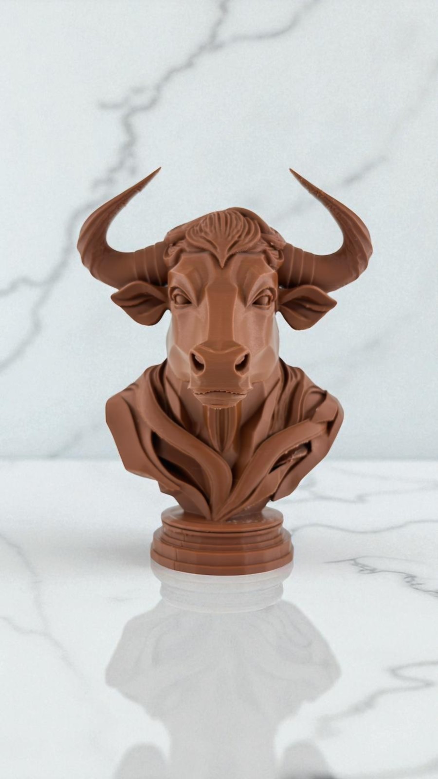 3D Boğa Başı Dekoratif Büst 