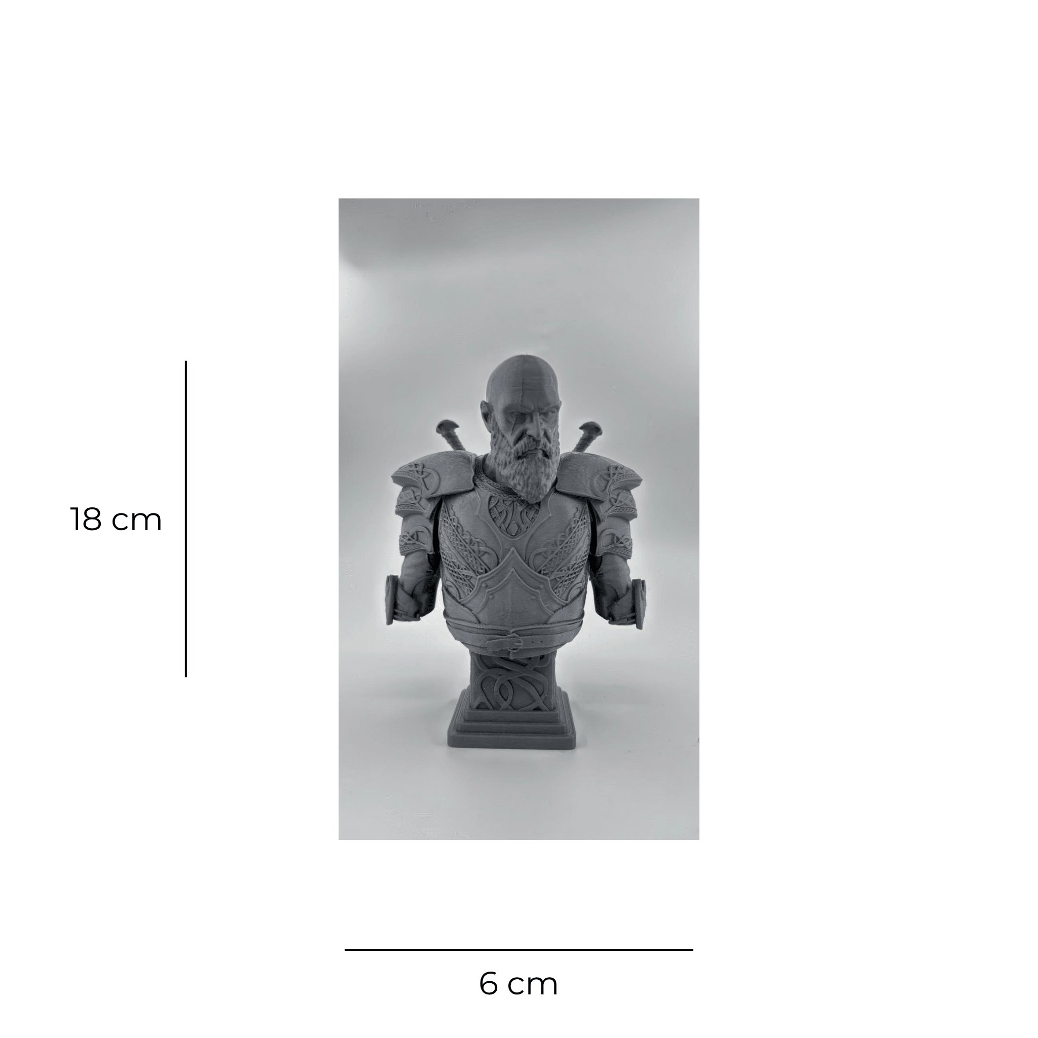 Kratos Büstü – Tanrıların Savaşçısı 3D Figür 